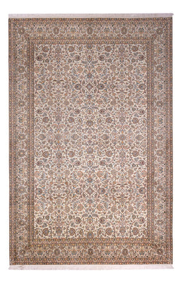 Tapis en soie - Soie du Cachemire - 326 x 216 cm - beige foncé