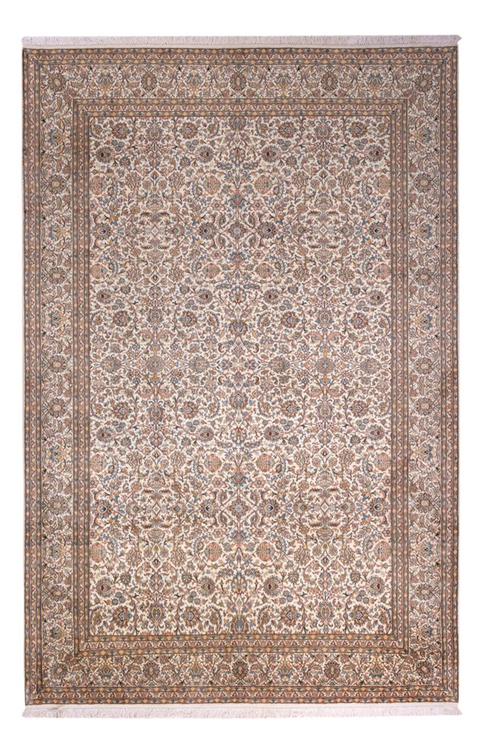 Tapis en soie - Soie du Cachemire - 326 x 216 cm - beige foncé