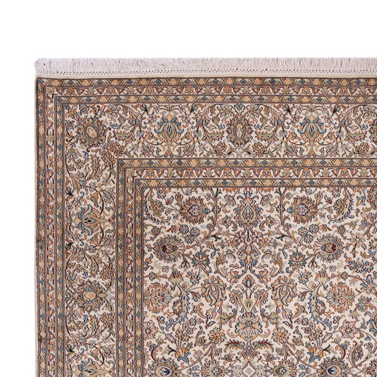 Tapis en soie - Soie du Cachemire - 326 x 216 cm - beige foncé