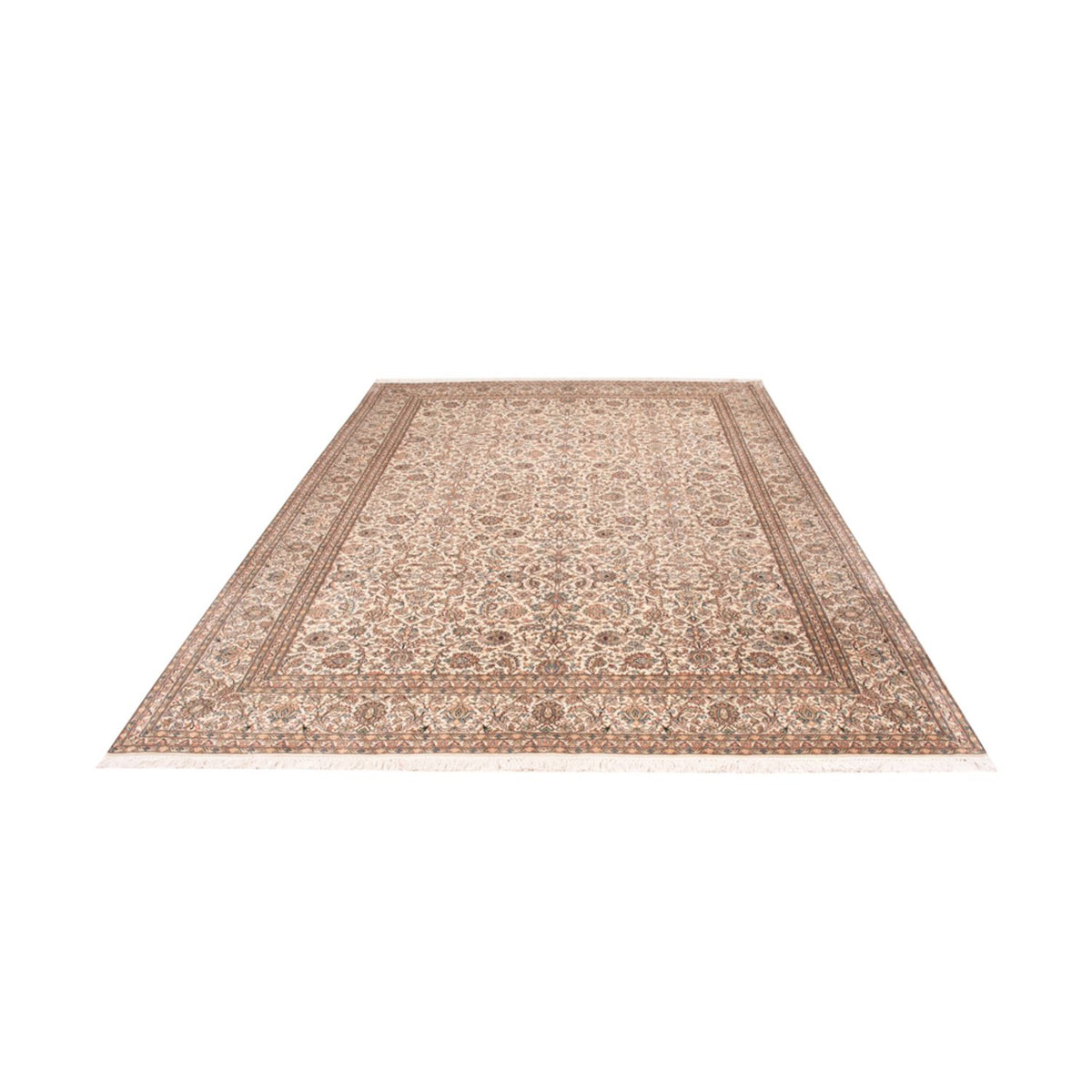 Tapis en soie - Soie du Cachemire - 326 x 216 cm - beige foncé