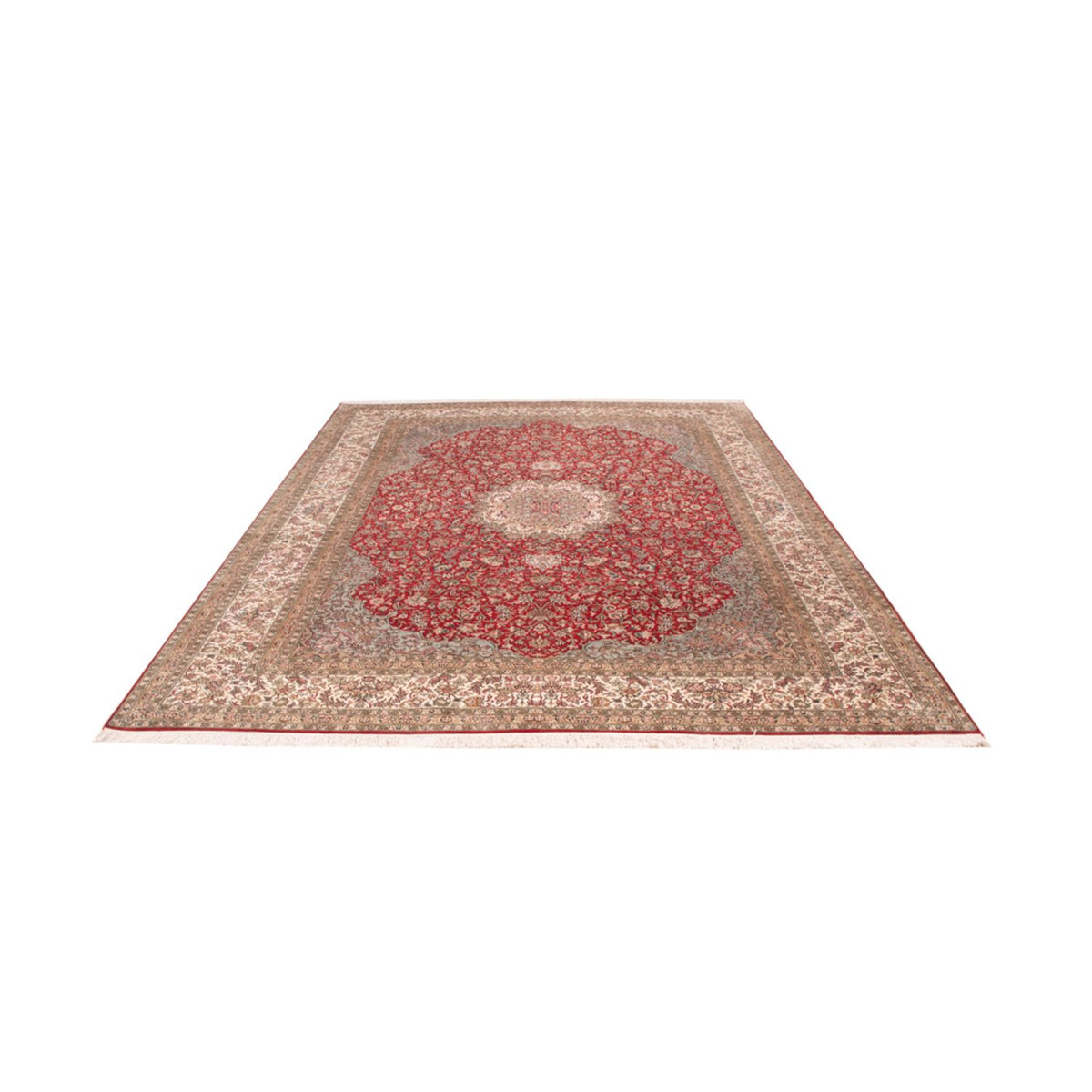Tapis en soie - Soie du Cachemire - 303 x 220 cm - rouge