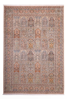 Tapis en soie - Soie du Cachemire - 317 x 221 cm - beige foncé
