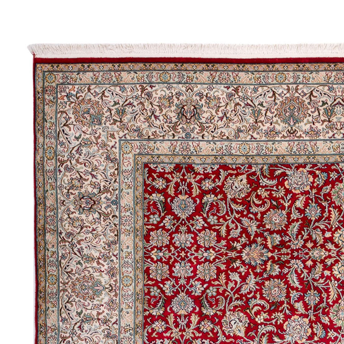 Tapis en soie - Soie du Cachemire - 302 x 216 cm - rouge