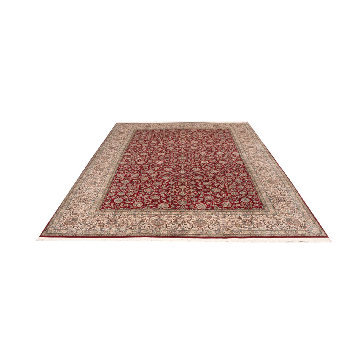 Tapis en soie - Soie du Cachemire - 302 x 216 cm - rouge