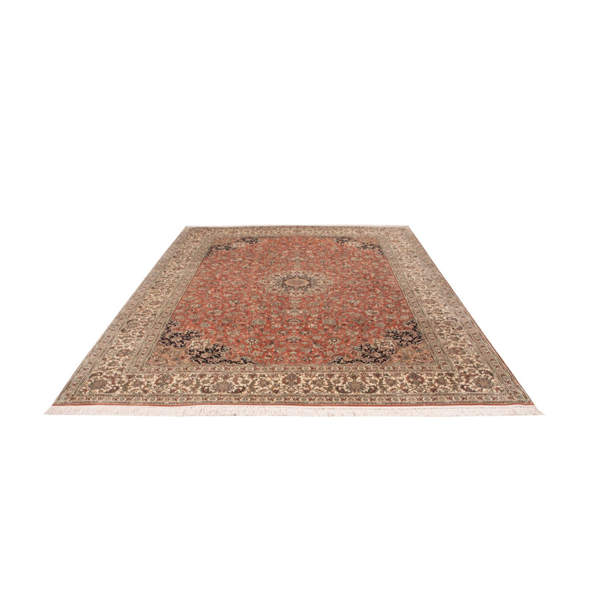 Tapis en soie - Soie du Cachemire - 306 x 220 cm - terracotta