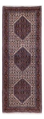 Tapis de couloir Tapis persan - Bidjar - 210 x 77 cm - marron foncé
