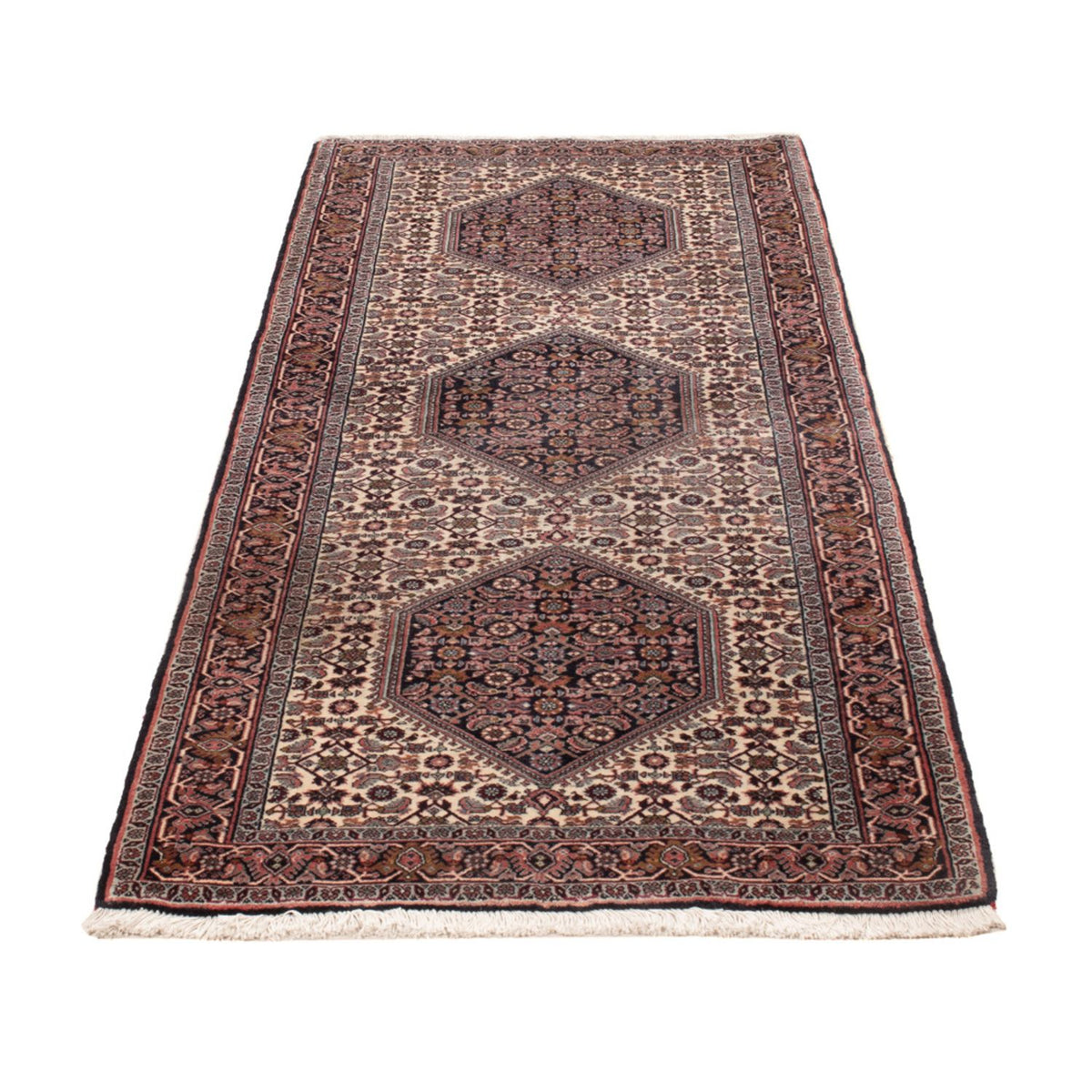 Tapis de couloir Tapis persan - Bidjar - 210 x 77 cm - marron foncé