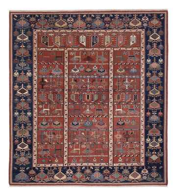 Tapis Kelim - Oriental - Soumak carré  - 205 x 192 cm - rouille