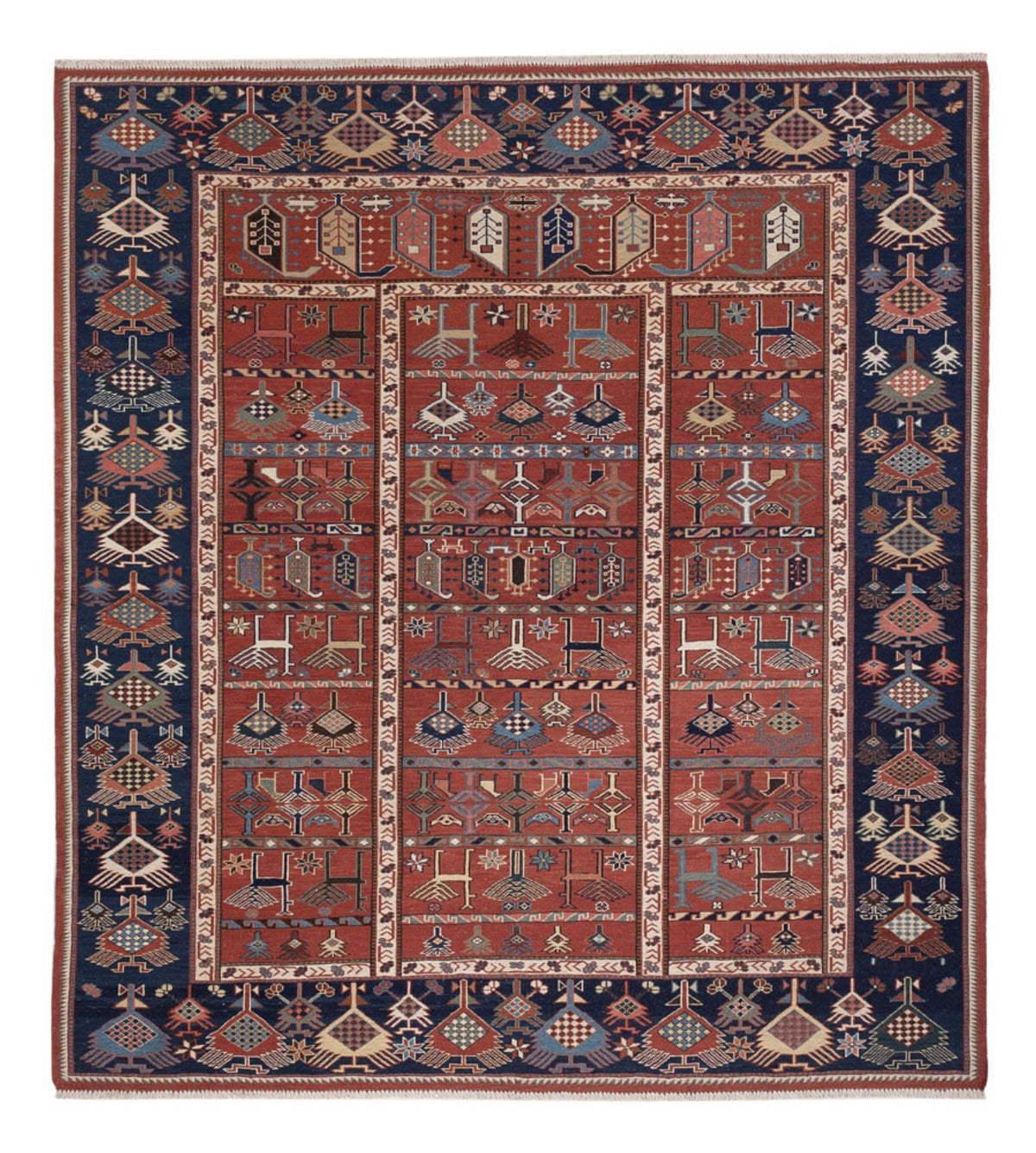 Tapis Kelim - Oriental - Soumak carré  - 205 x 192 cm - rouille