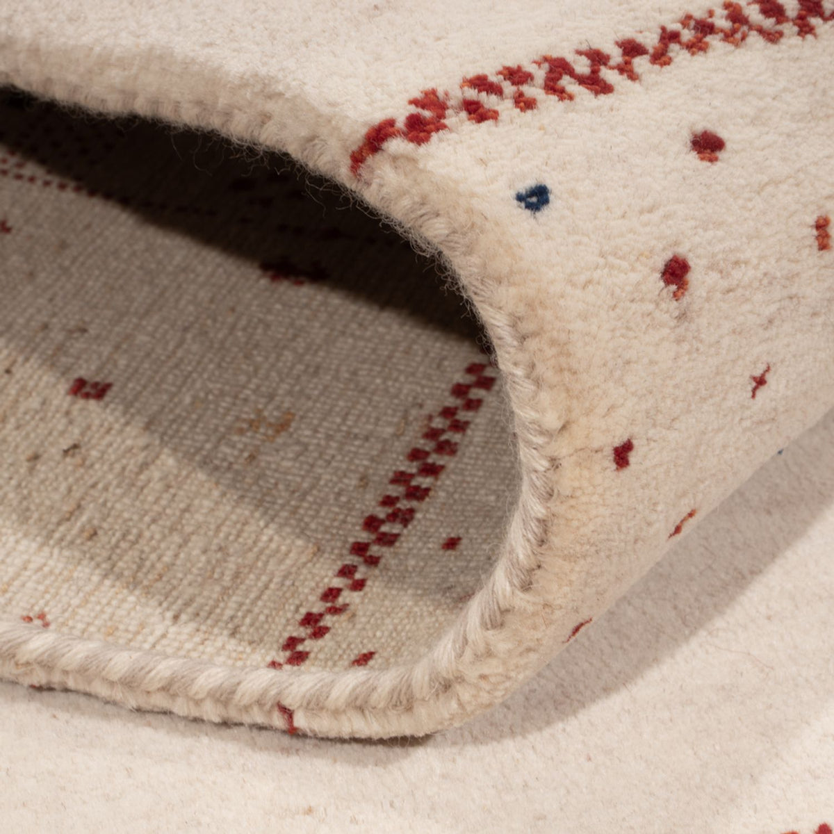 Tapis Gabbeh - Loribaft Indus - 190 x 148 cm - blanc