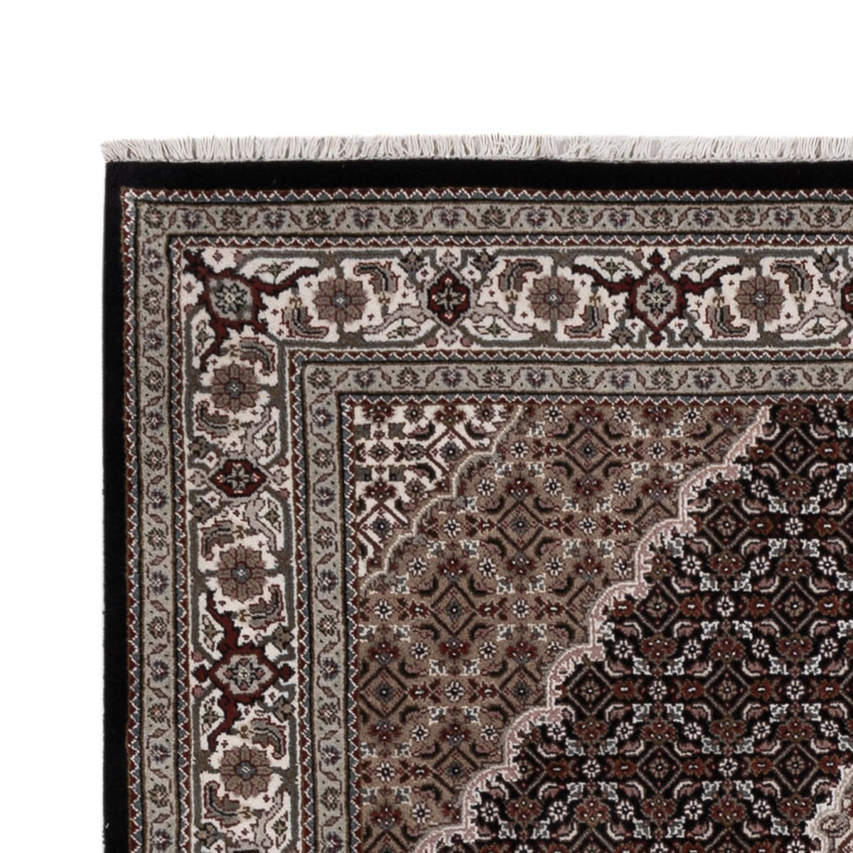 Tapis oriental - Tabriz - 204 x 141 cm - gris foncé