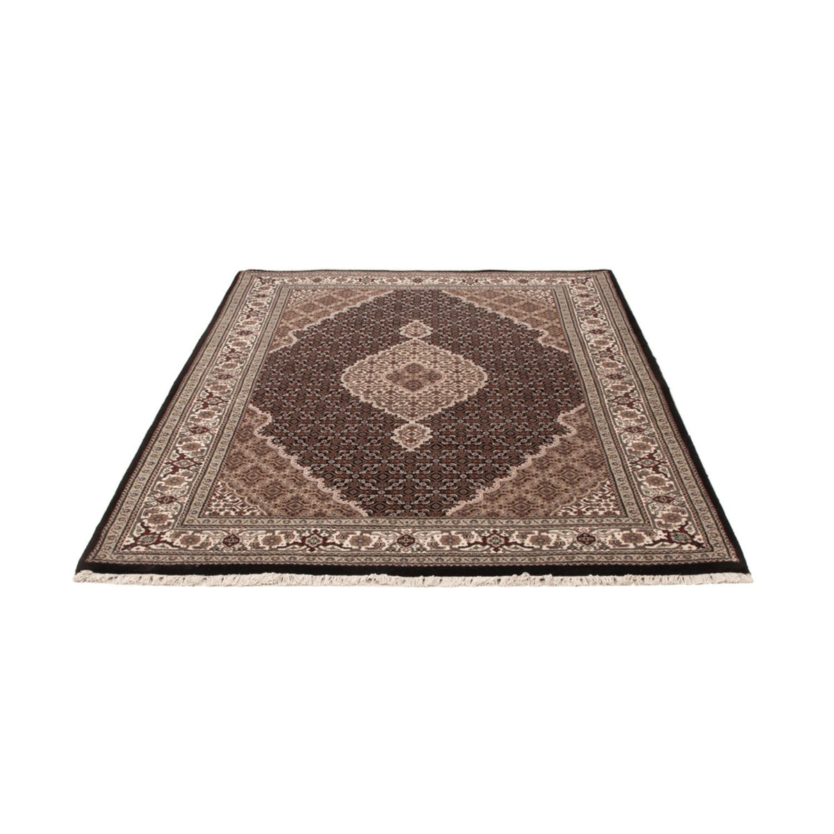 Tapis oriental - Tabriz - 204 x 141 cm - gris foncé