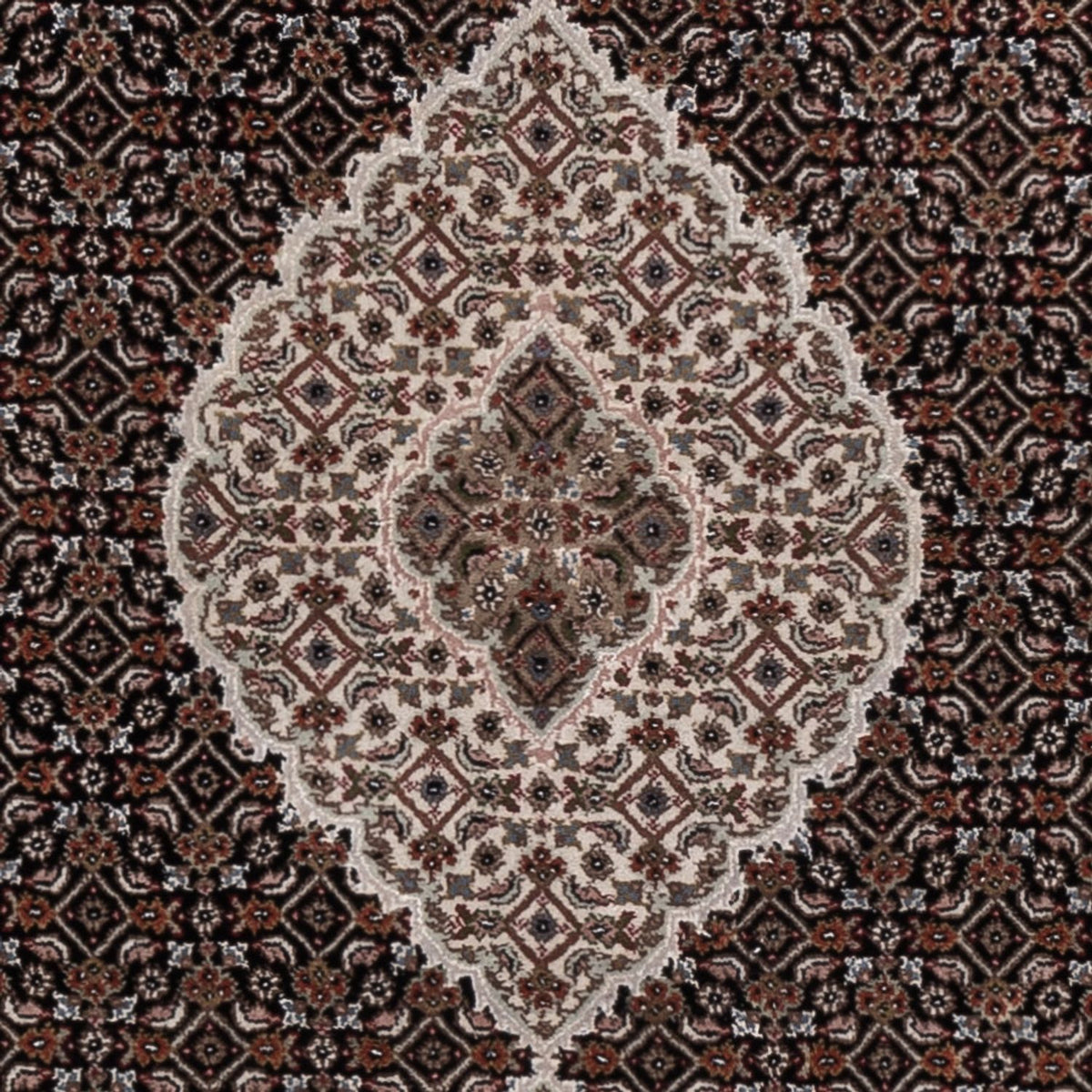 Tapis oriental - Tabriz - 204 x 142 cm - gris foncé