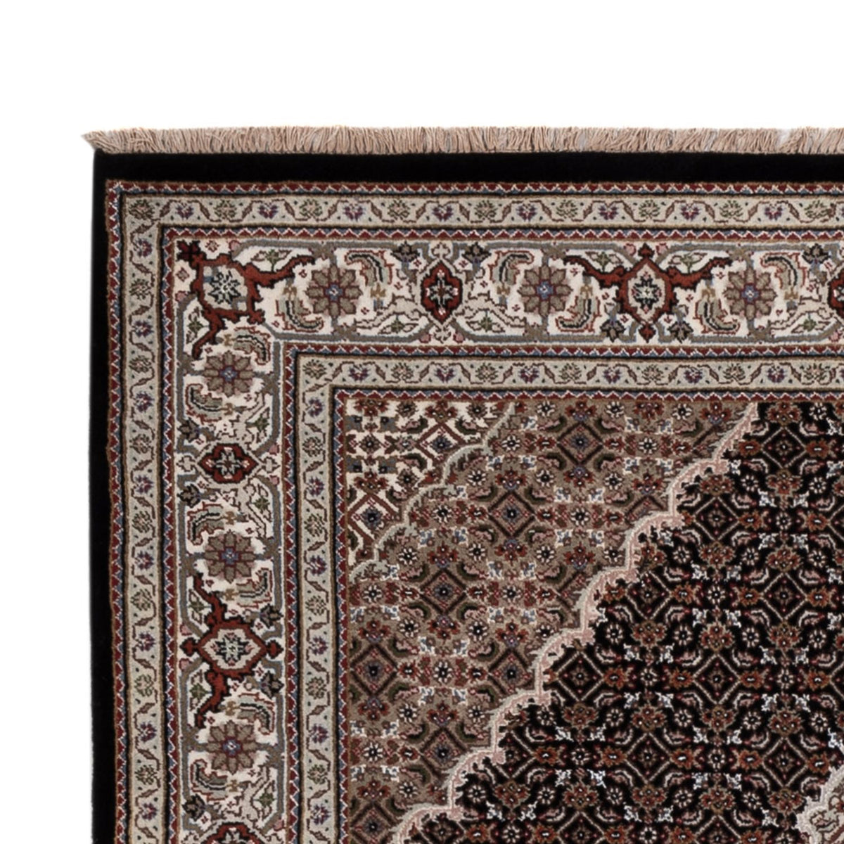 Tapis oriental - Tabriz - 204 x 142 cm - gris foncé