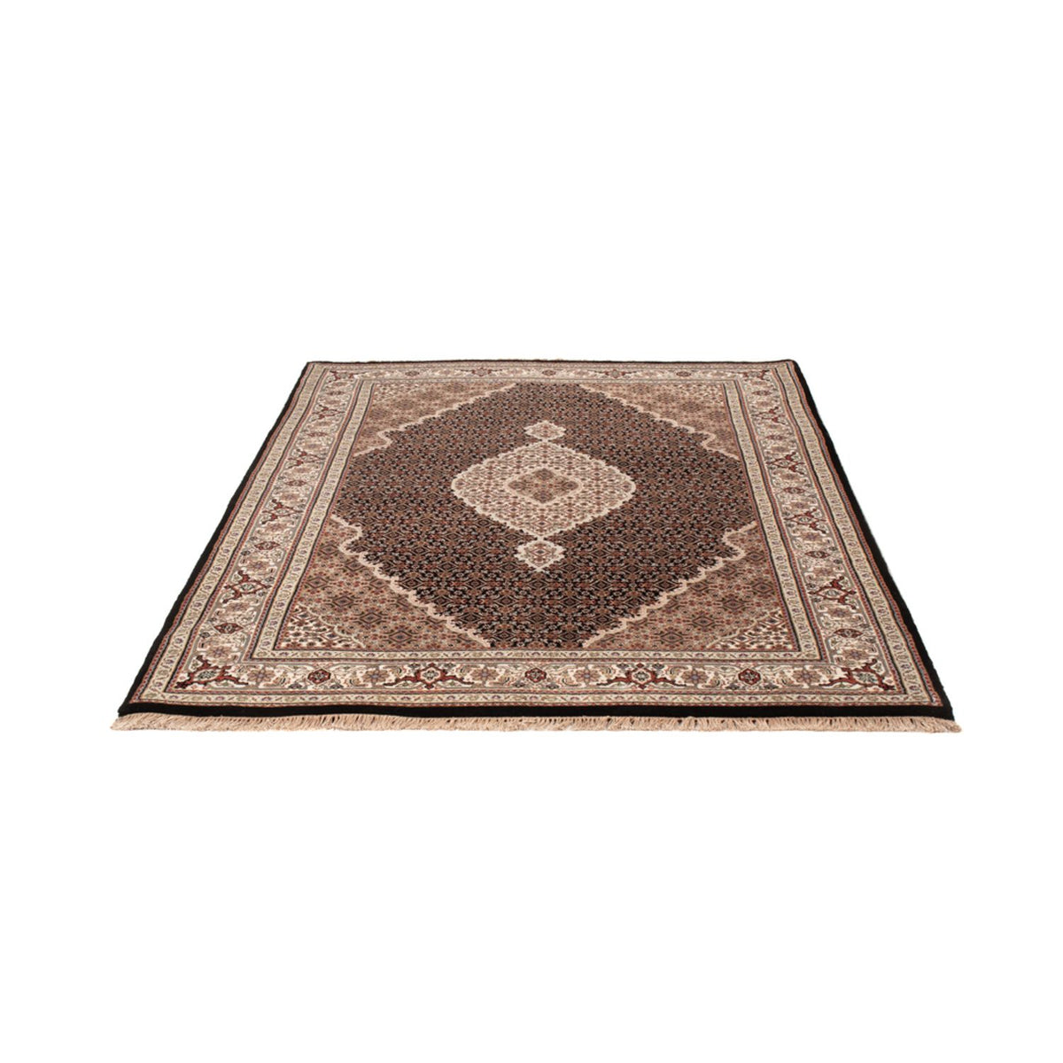 Tapis oriental - Tabriz - 204 x 142 cm - gris foncé