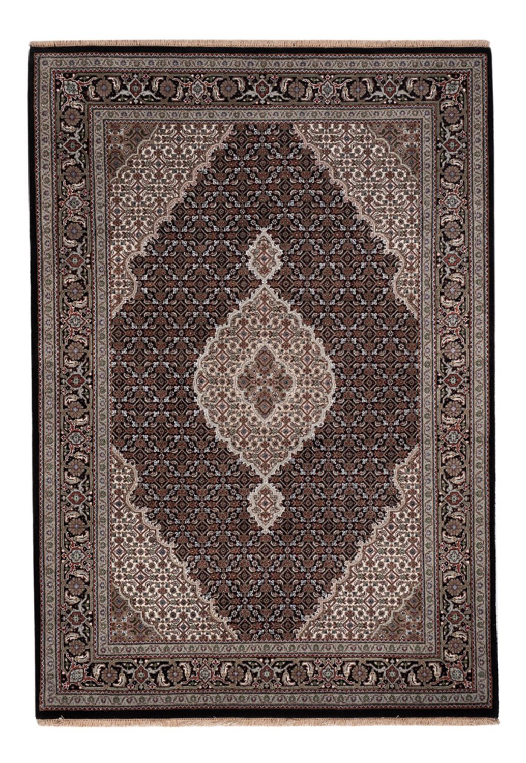 Tapis oriental - Tabriz - 205 x 143 cm - gris foncé