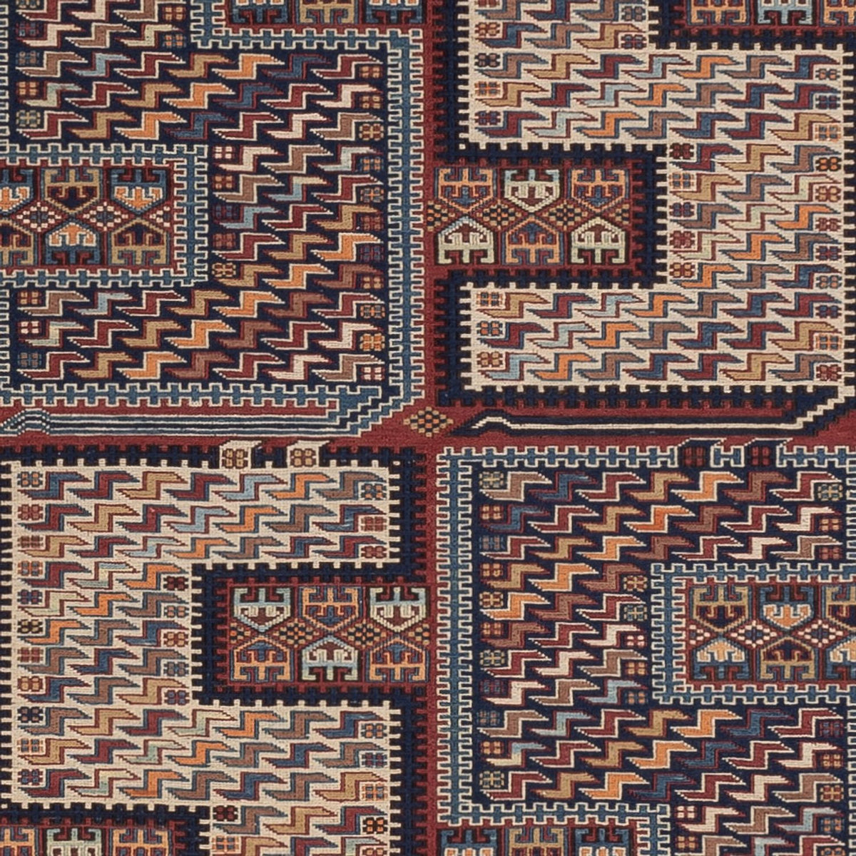 Tapis Kelim - Oriental - Soumak - 215 x 155 cm - beige foncé