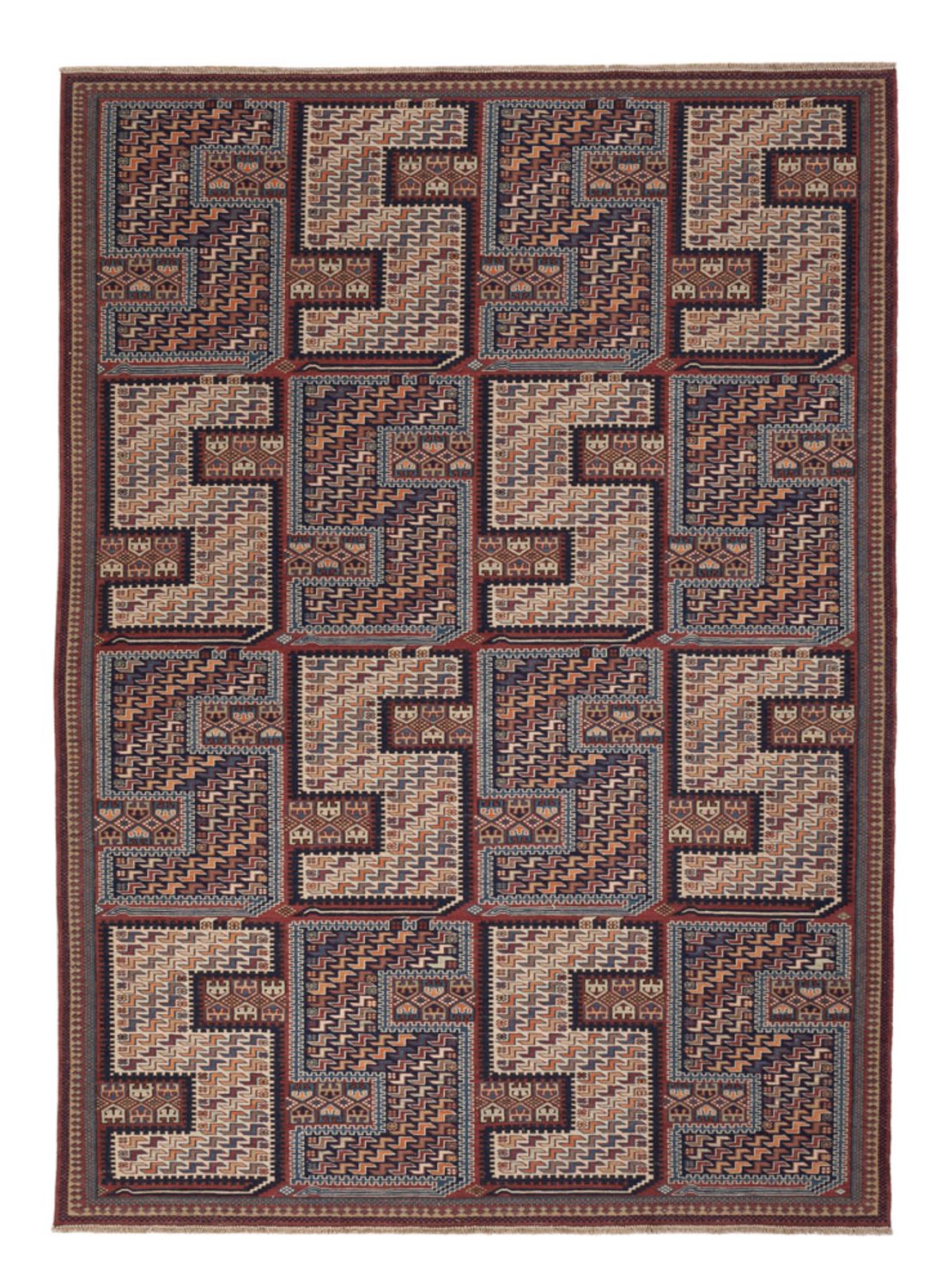 Tapis Kelim - Oriental - Soumak - 216 x 152 cm - beige foncé