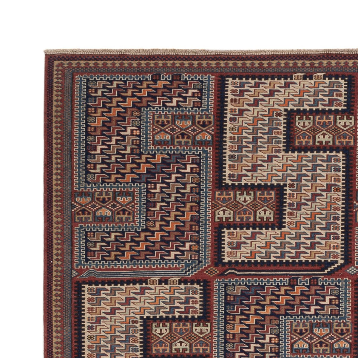 Tapis Kelim - Oriental - Soumak - 216 x 152 cm - beige foncé