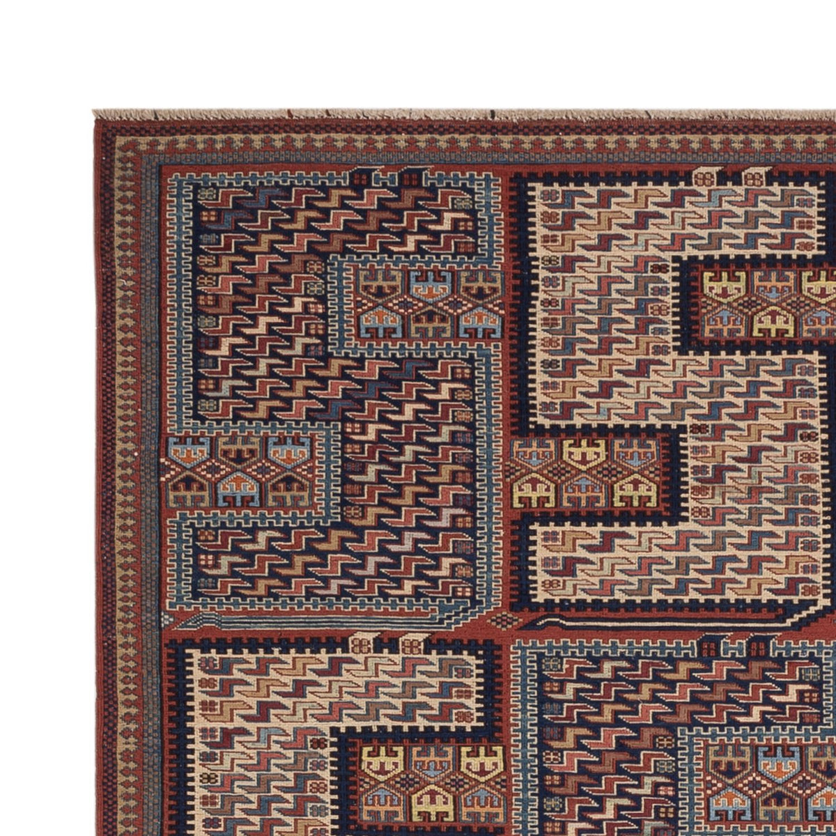 Tapis Kelim - Oriental - Soumak - 205 x 166 cm - beige foncé