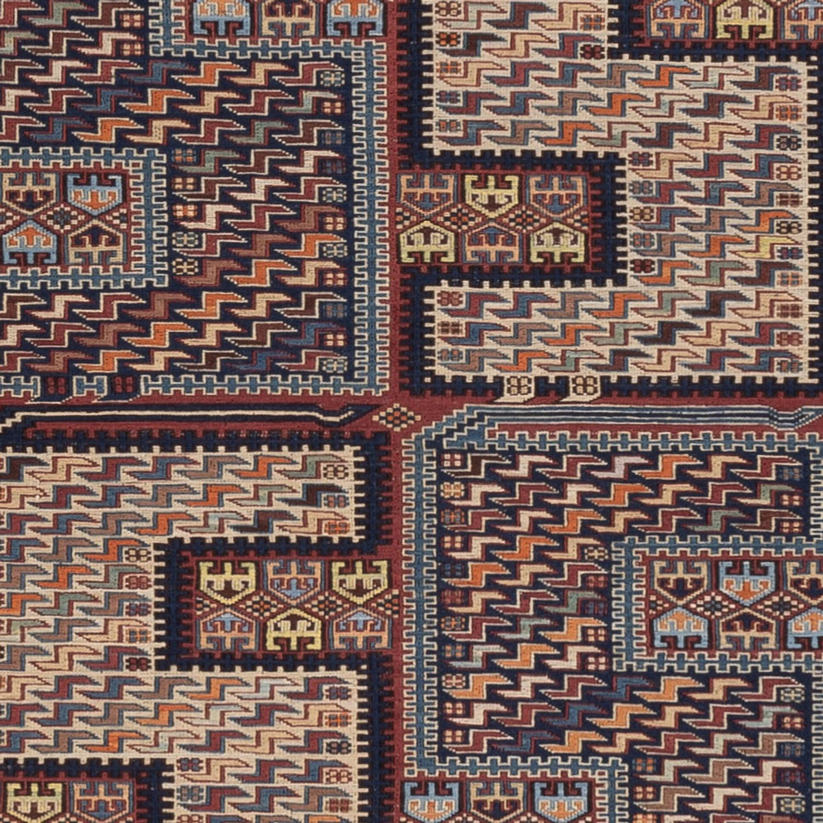 Tapis Kelim - Oriental - Soumak - 209 x 166 cm - beige foncé