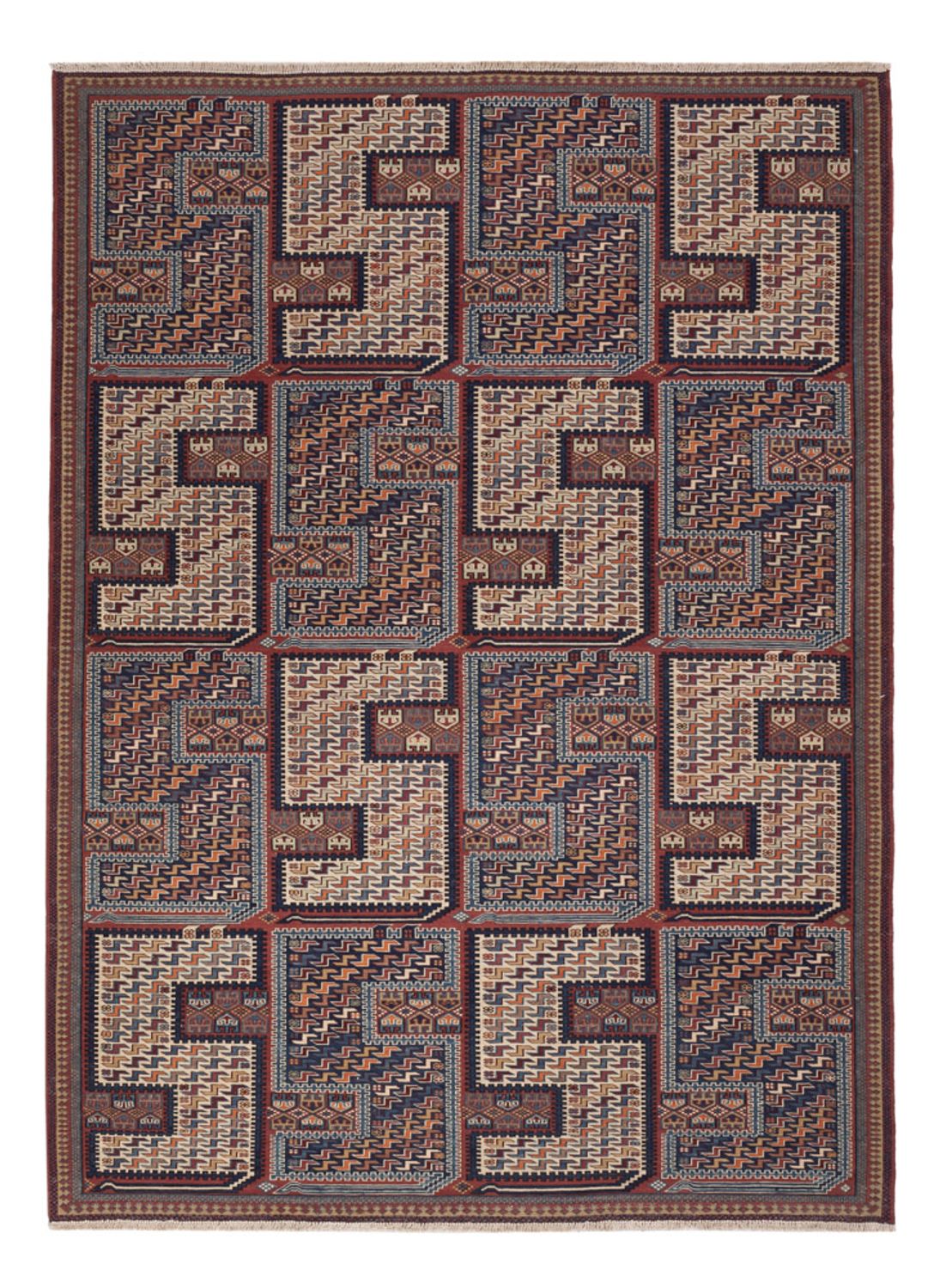 Tapis Kelim - Oriental - Soumak - 215 x 159 cm - beige foncé