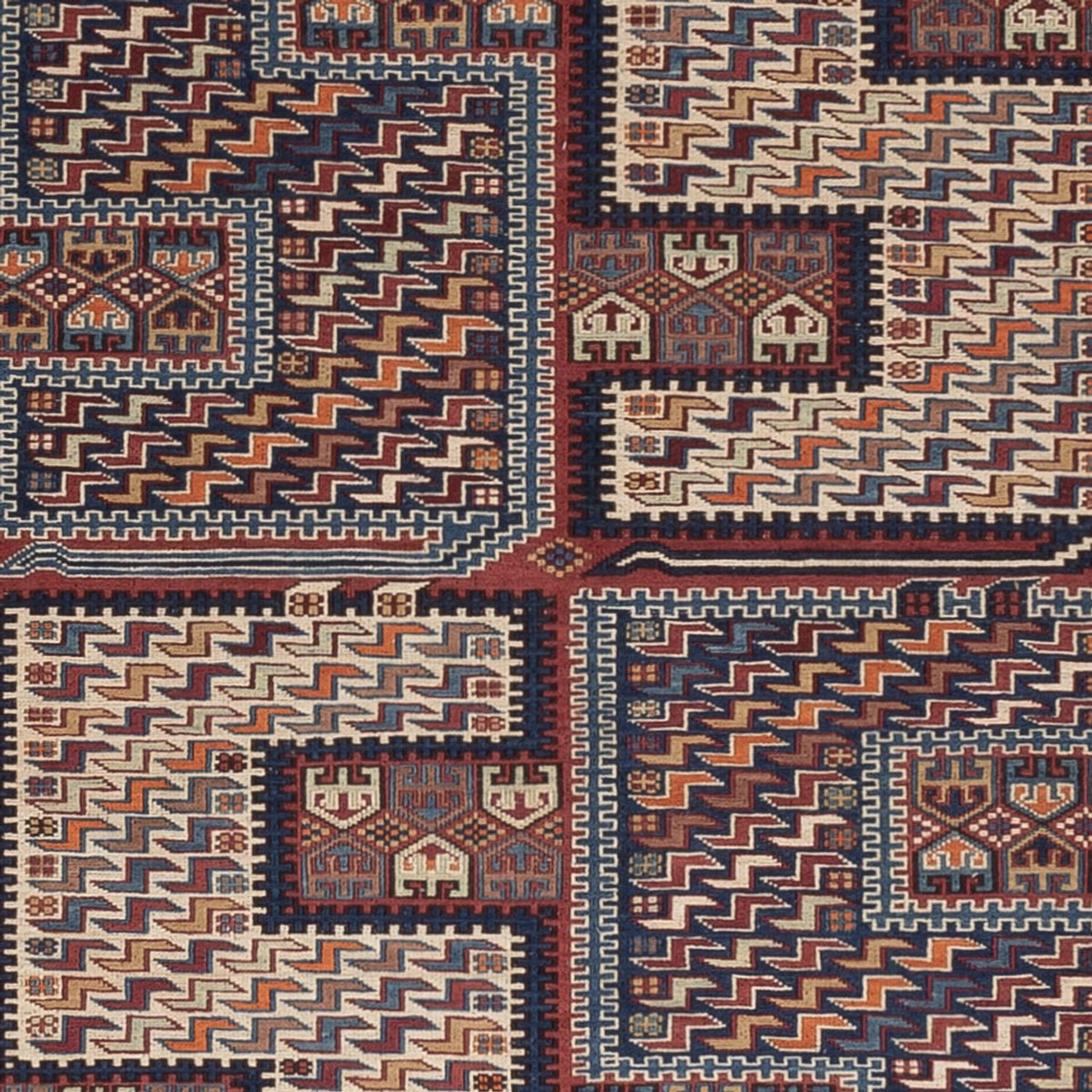 Tapis Kelim - Oriental - Soumak - 215 x 159 cm - beige foncé