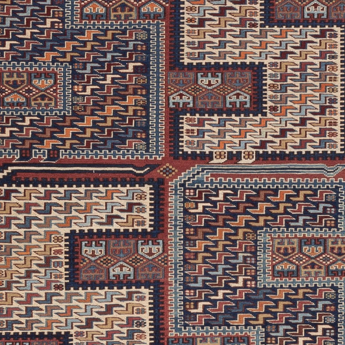 Tapis Kelim - Oriental - Soumak - 214 x 155 cm - beige foncé