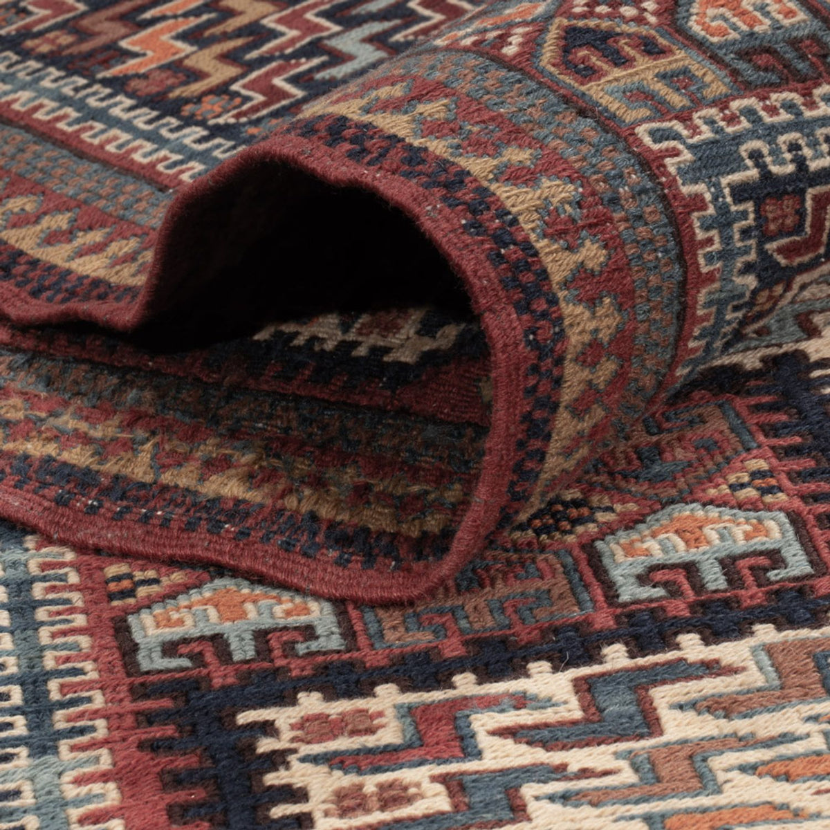 Tapis Kelim - Oriental - Soumak - 214 x 155 cm - beige foncé