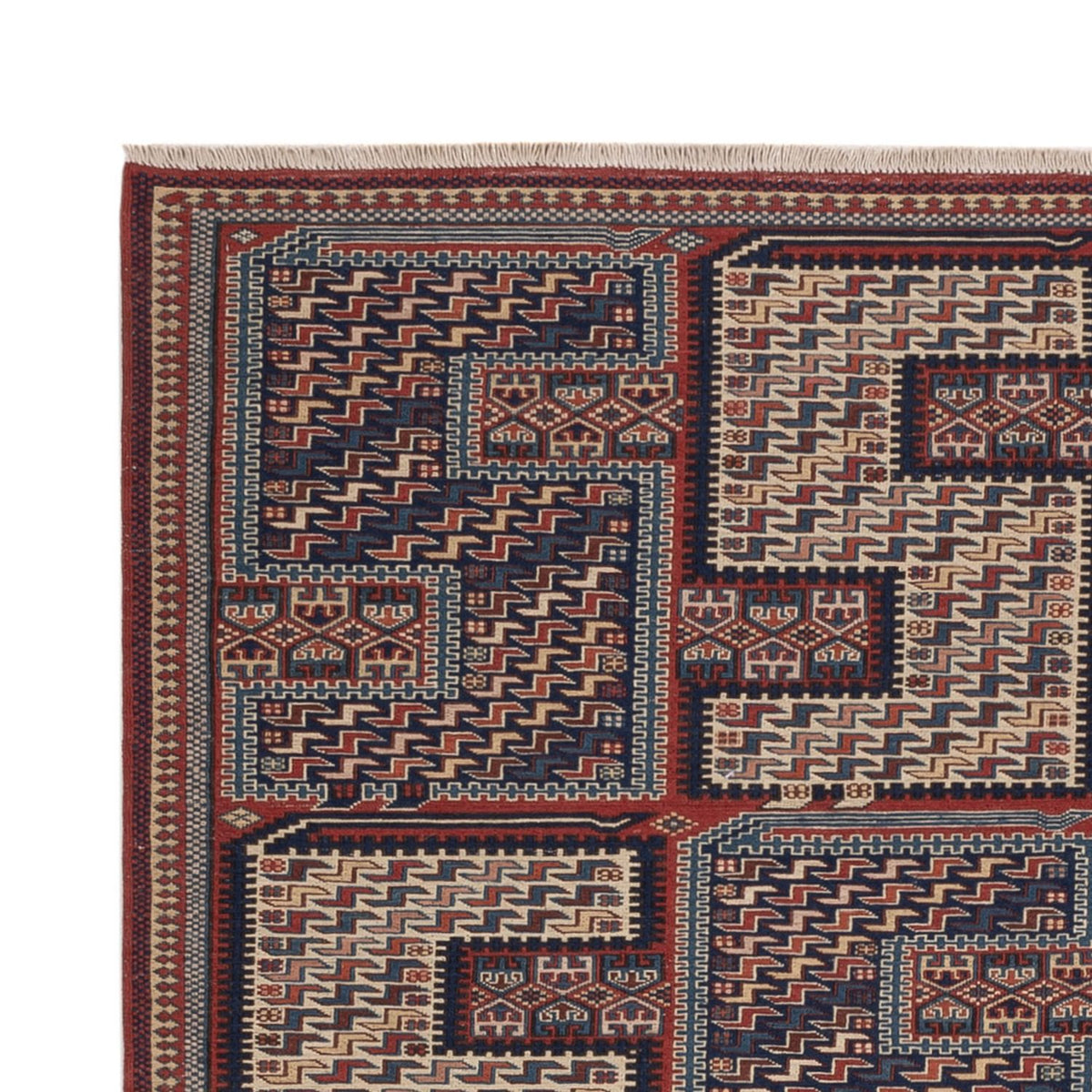 Tapis Kelim - Oriental - Soumak - 208 x 165 cm - beige foncé