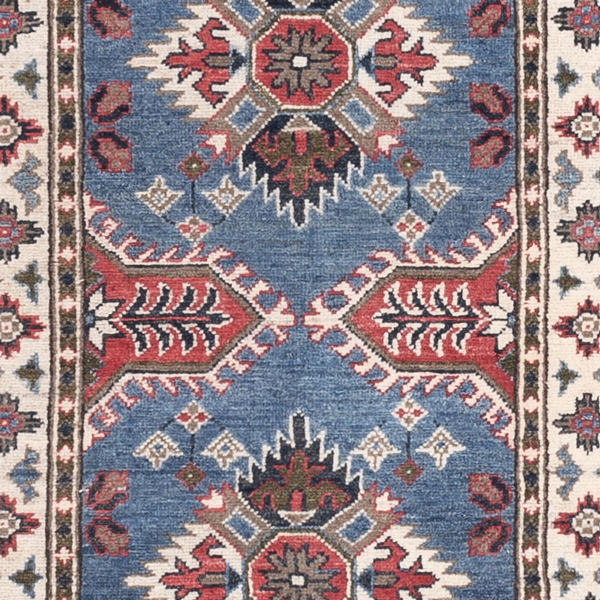 Tapis de couloir Tapis Ziegler - Kazak - 288 x 82 cm - bleu