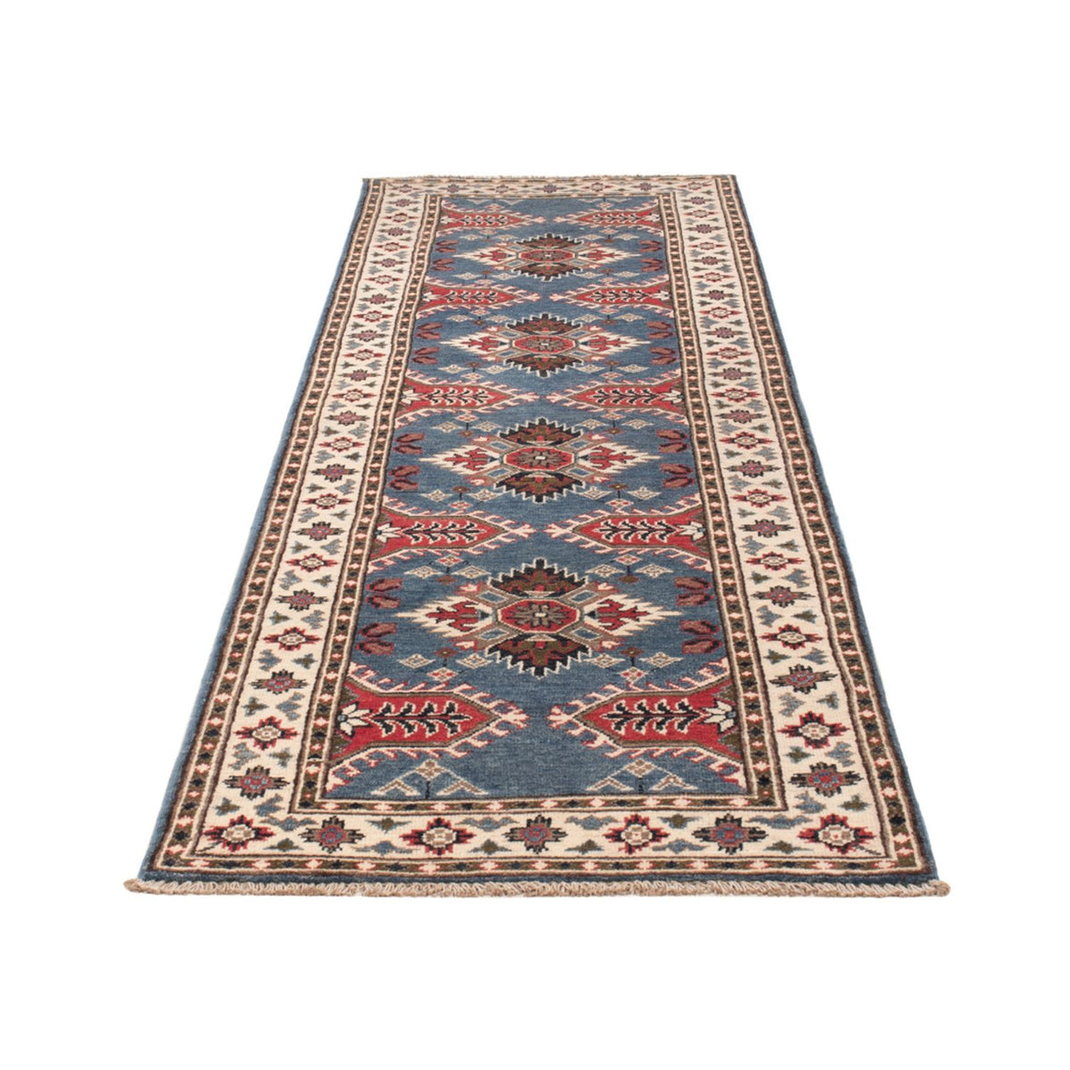 Tapis de couloir Tapis Ziegler - Kazak - 288 x 82 cm - bleu