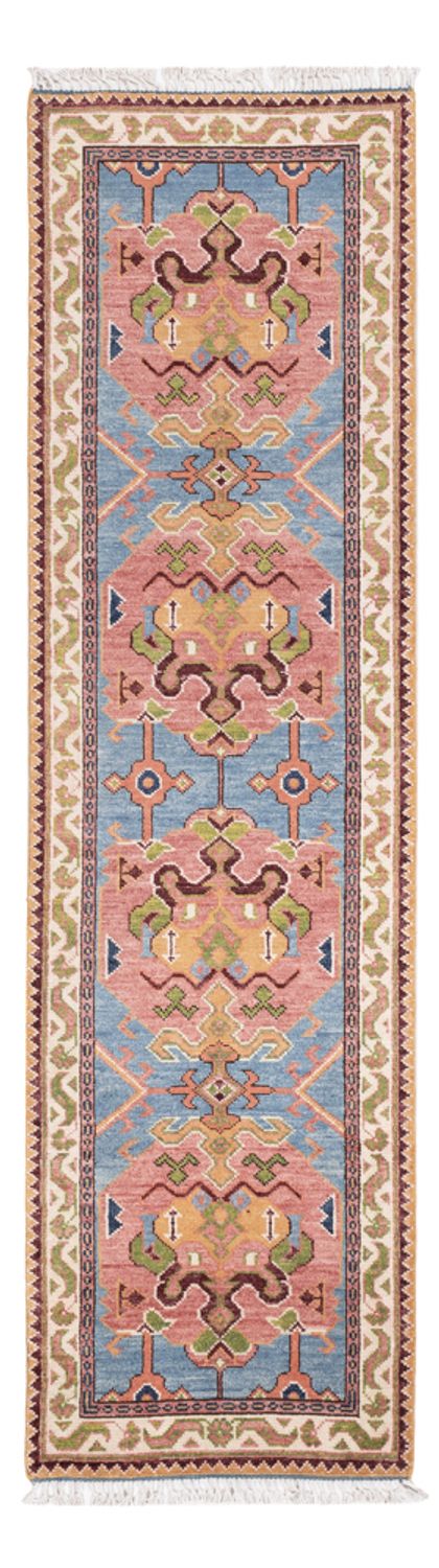 Tapis de couloir Tapis Ziegler - Kazak - 296 x 79 cm - bleu