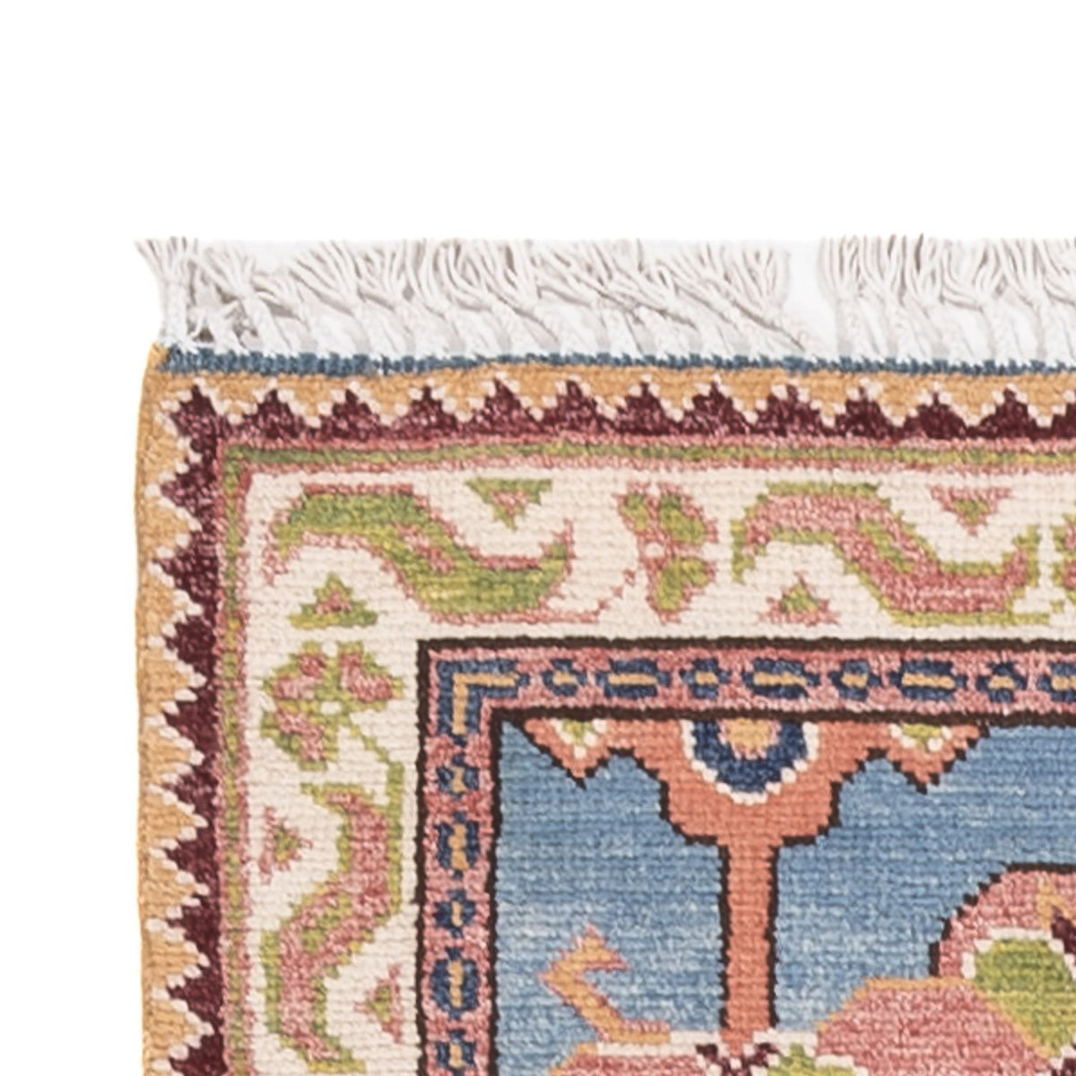 Tapis de couloir Tapis Ziegler - Kazak - 296 x 79 cm - bleu