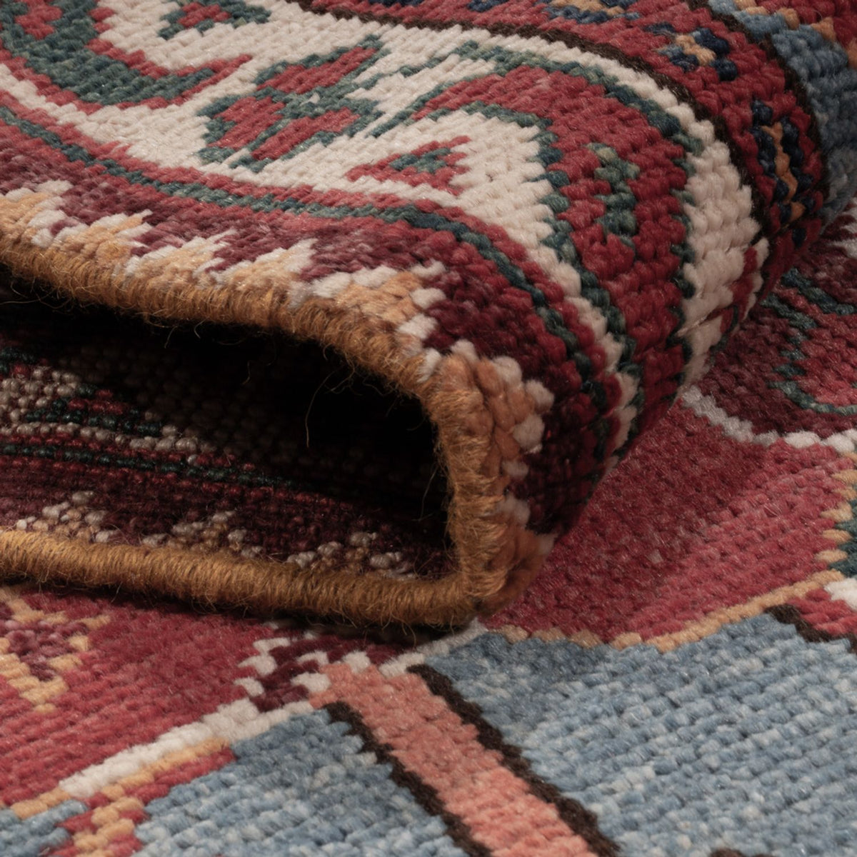 Tapis de couloir Tapis Ziegler - Kazak - 287 x 77 cm - bleu