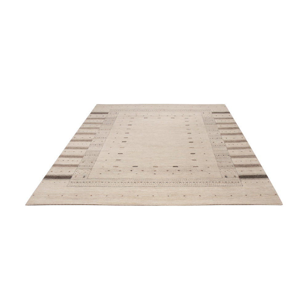 Tapis Gabbeh - Loribaft Indus - 246 x 176 cm - beige clair
