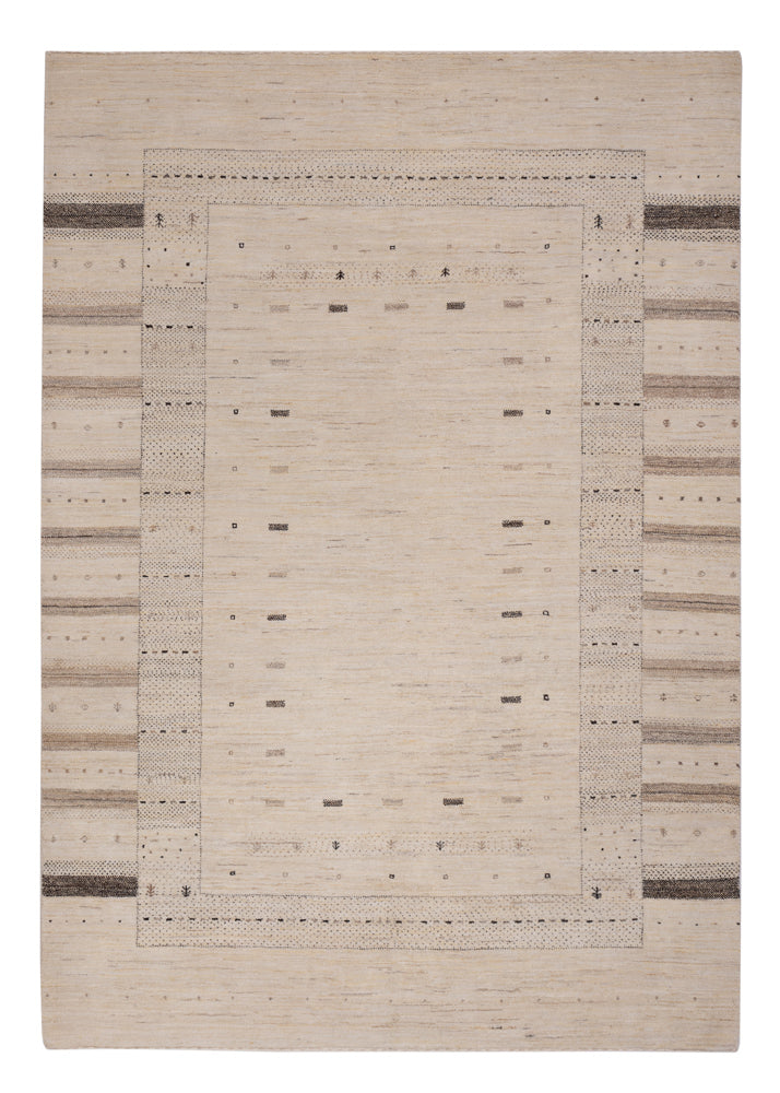 Tapis Gabbeh - Loribaft Indus - 245 x 174 cm - beige clair