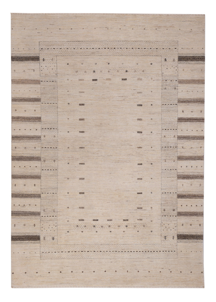 Tapis Gabbeh - Loribaft Indus - 245 x 174 cm - beige clair