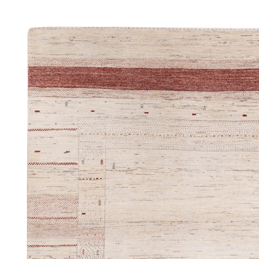 Tapis Gabbeh - Loribaft Indus carré  - 246 x 249 cm - beige clair