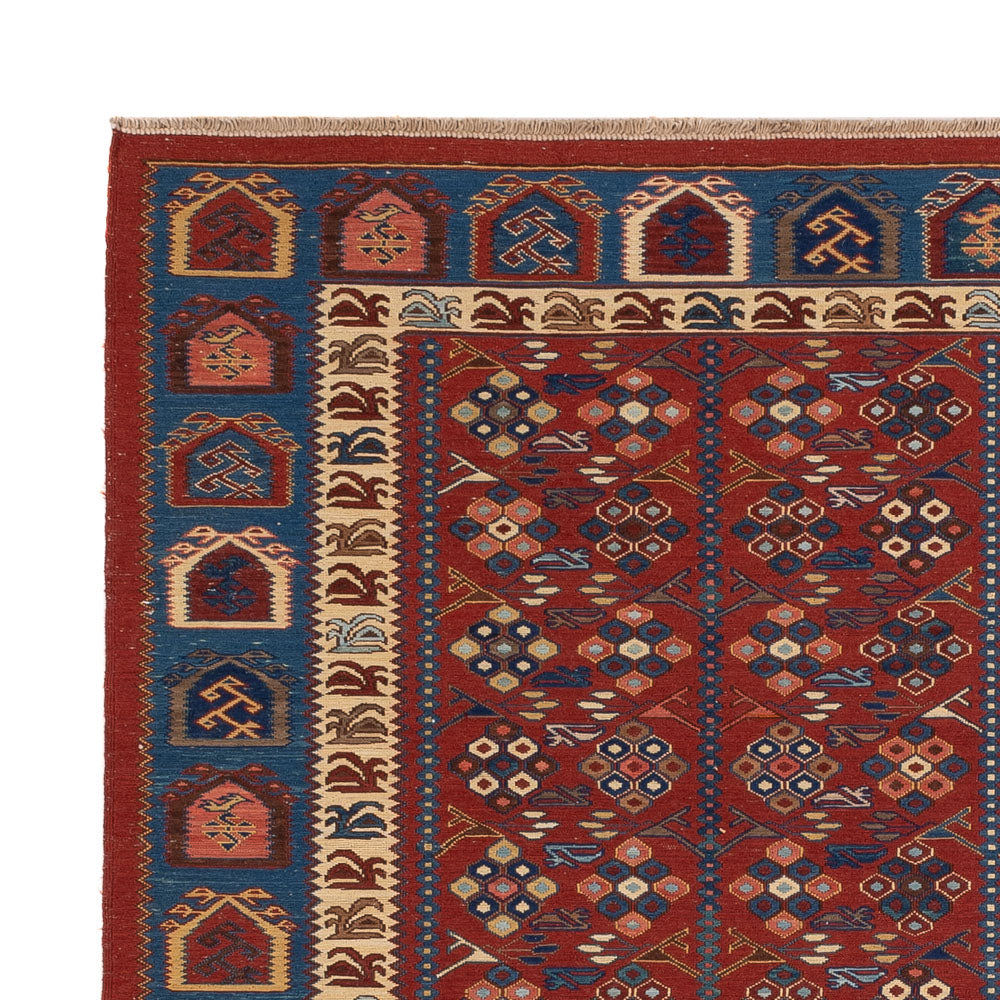 Tapis Kelim - Oriental - Soumak - 228 x 175 cm - rouille