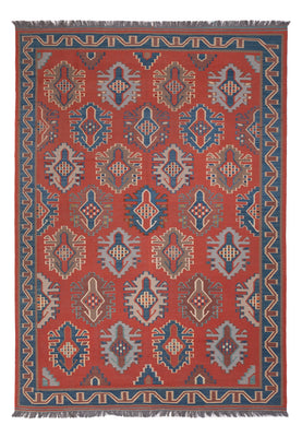 Tapis Kelim - Oriental - Royal - 253 x 177 cm - rouge