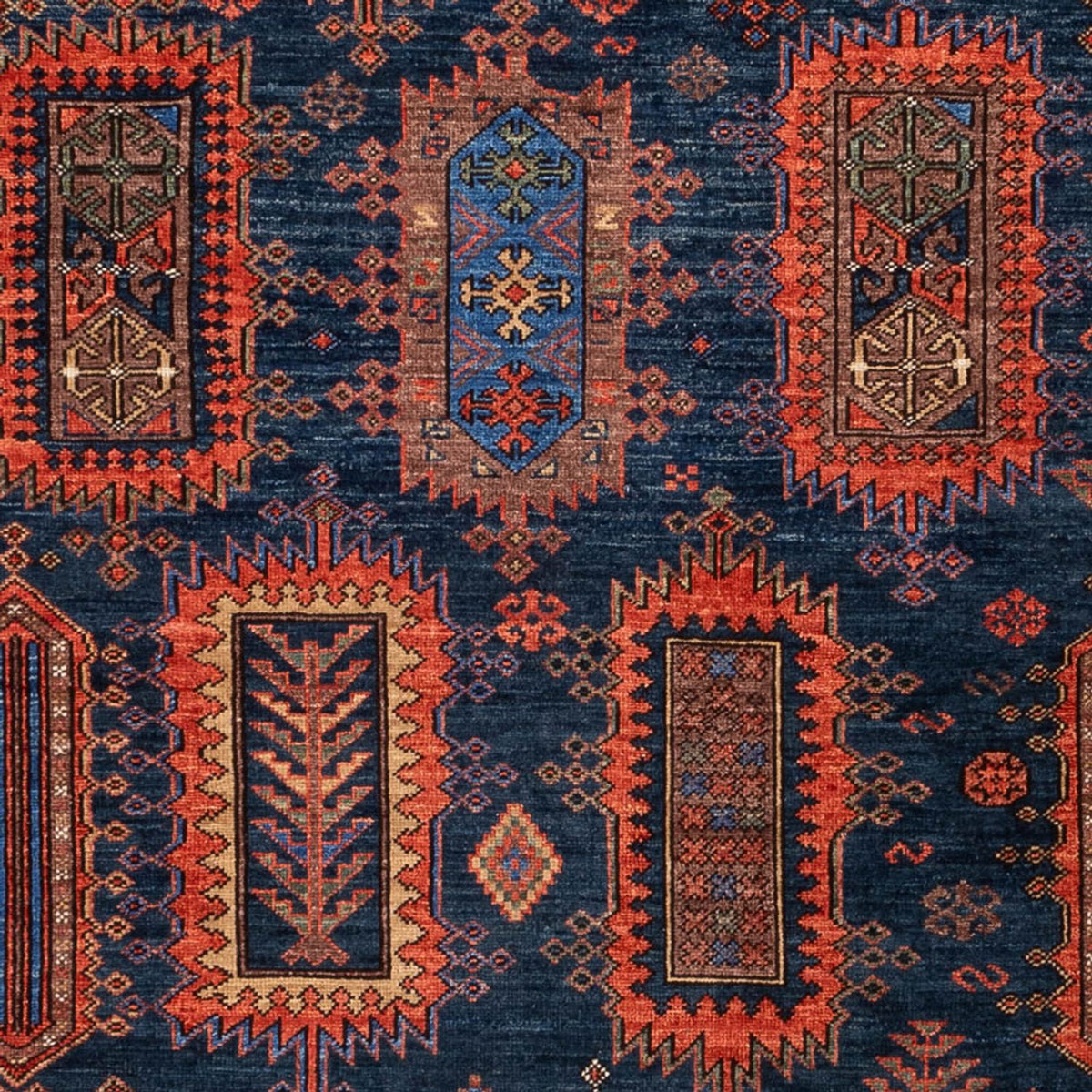 Tapis Ziegler - Kazak - 283 x 184 cm - bleu foncé
