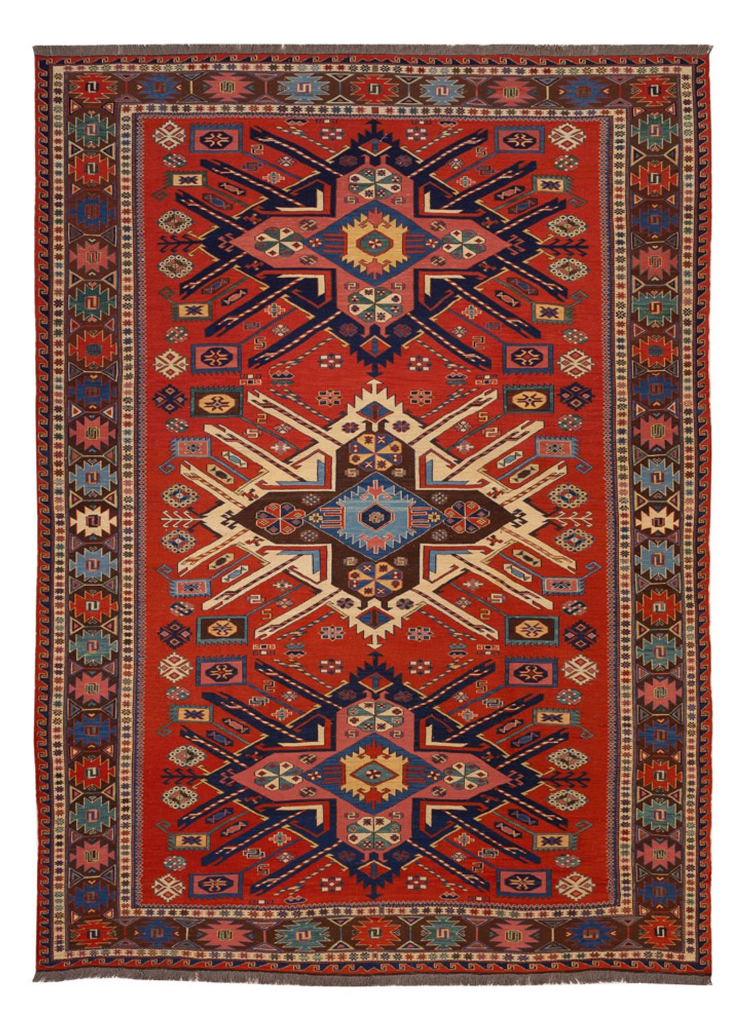 Tapis Kelim - Oriental - Soumak - 282 x 198 cm - rouge
