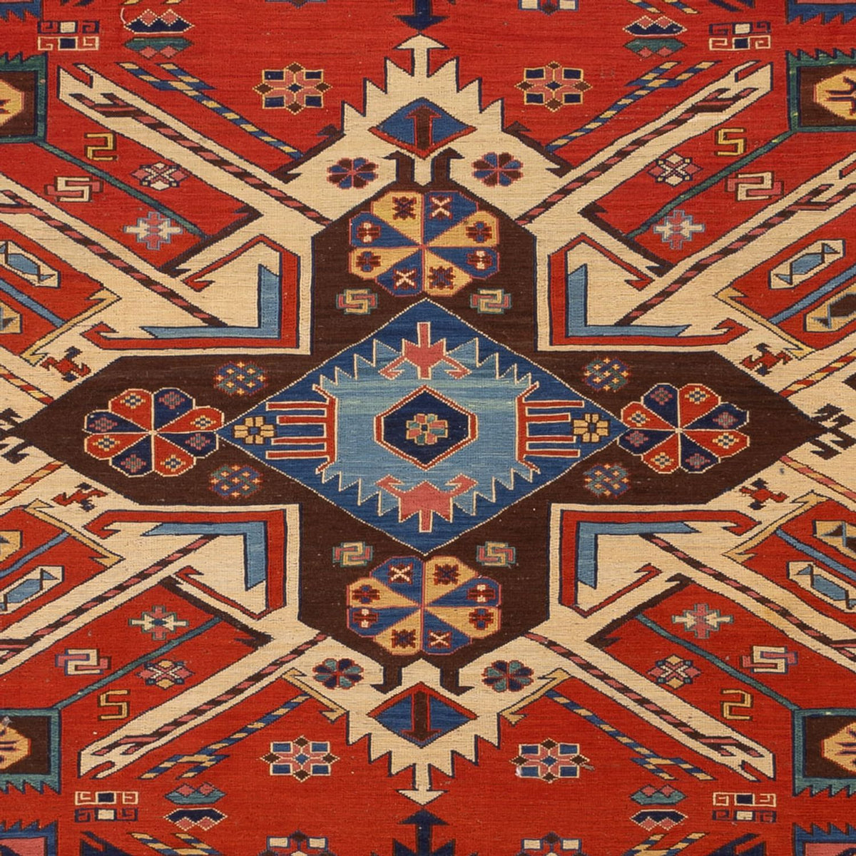Tapis Kelim - Oriental - Soumak - 282 x 198 cm - rouge