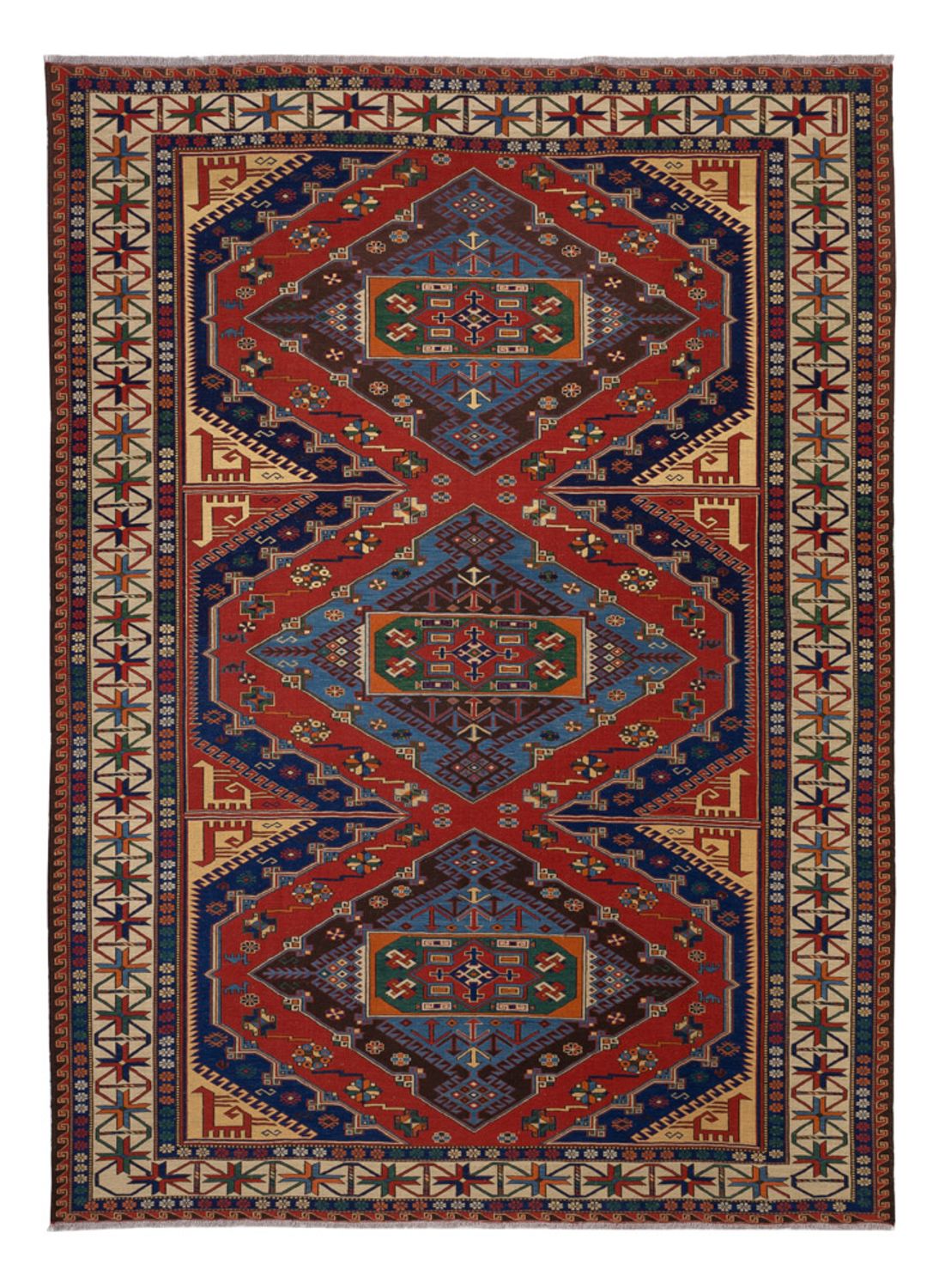 Tapis Kelim - Oriental - Soumak - 281 x 203 cm - rouge