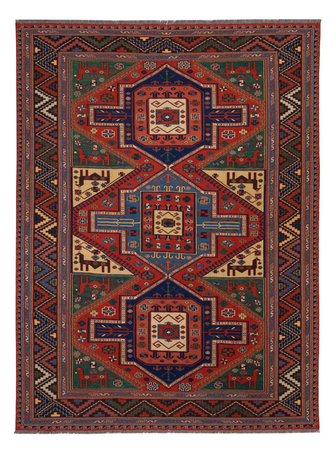 Tapis Kelim - Oriental - Soumak - 276 x 205 cm - rouge