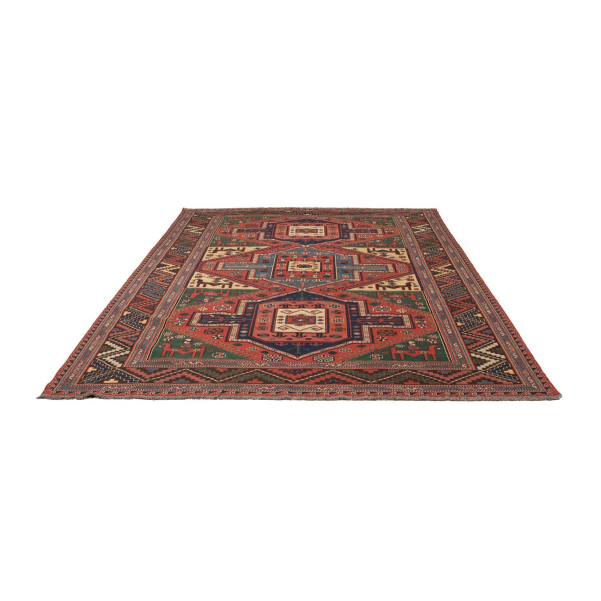 Tapis Kelim - Oriental - Soumak - 276 x 205 cm - rouge