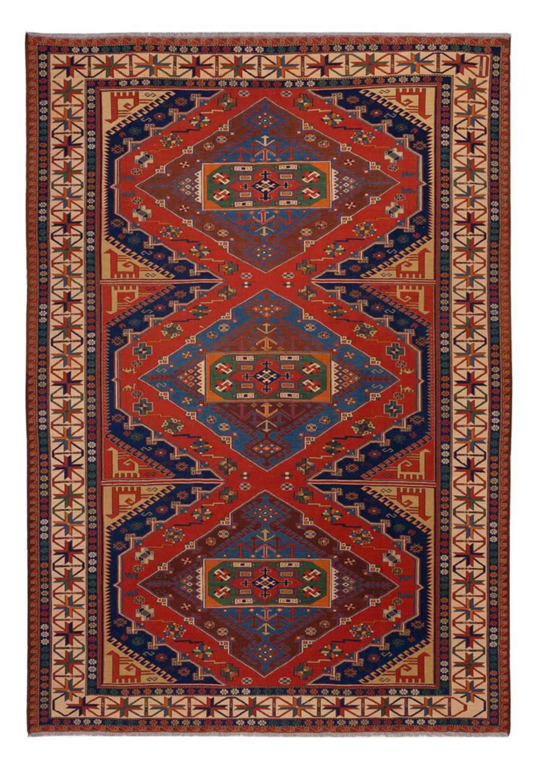 Tapis Kelim - Oriental - Soumak - 294 x 204 cm - rouge
