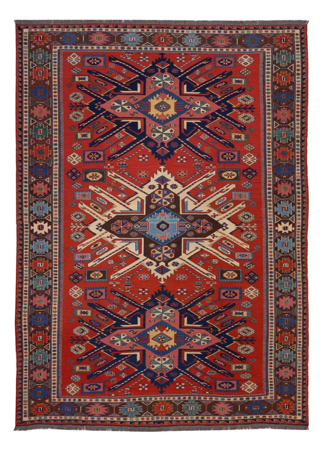 Tapis Kelim - Oriental - Soumak - 292 x 218 cm - rouge
