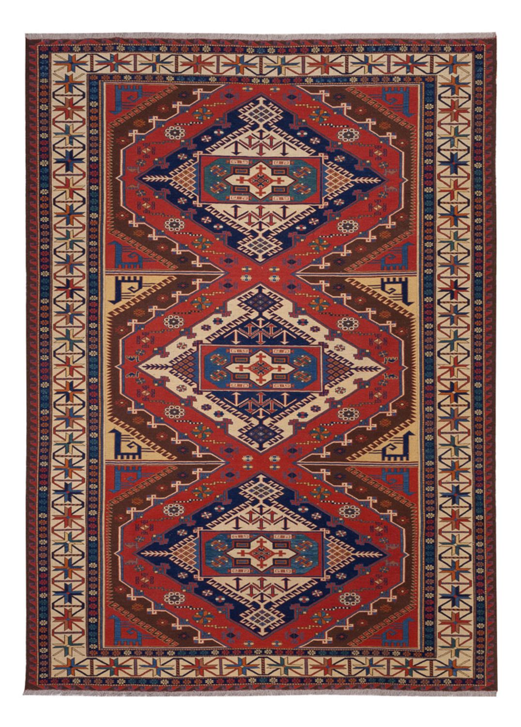 Tapis Kelim - Oriental - Soumak - 282 x 204 cm - rouge